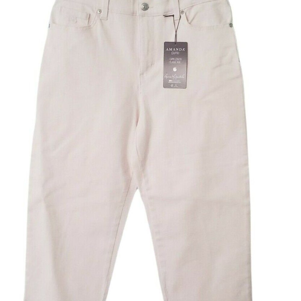 Gloria Vanderbilt Women's Capri Jeans Amanda Color Pink 8 New with Tags